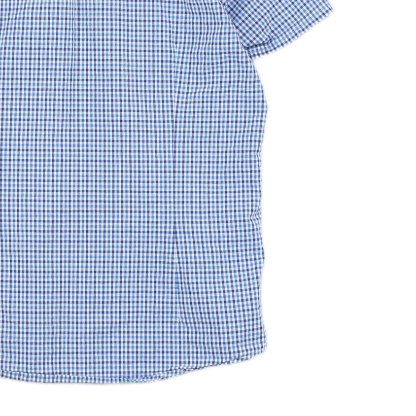 Mens Check Shirt Short Sleeve Tailored