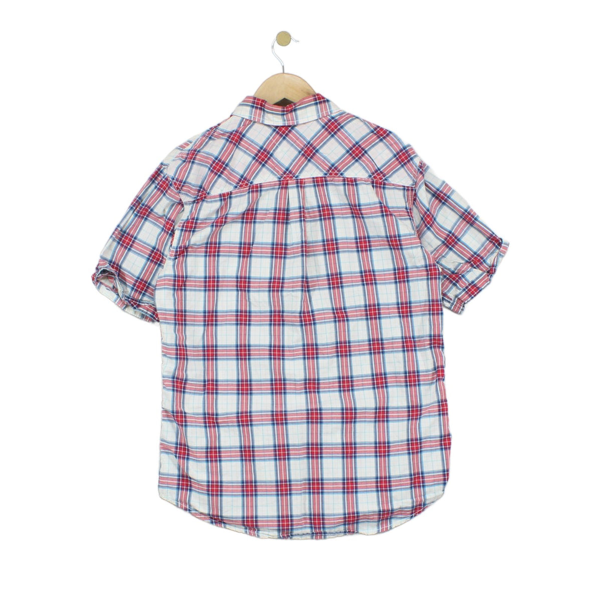Mens Plaid Shirt Short Sleeve
