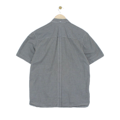 Mens Check Shirt Short Sleeve Button Up