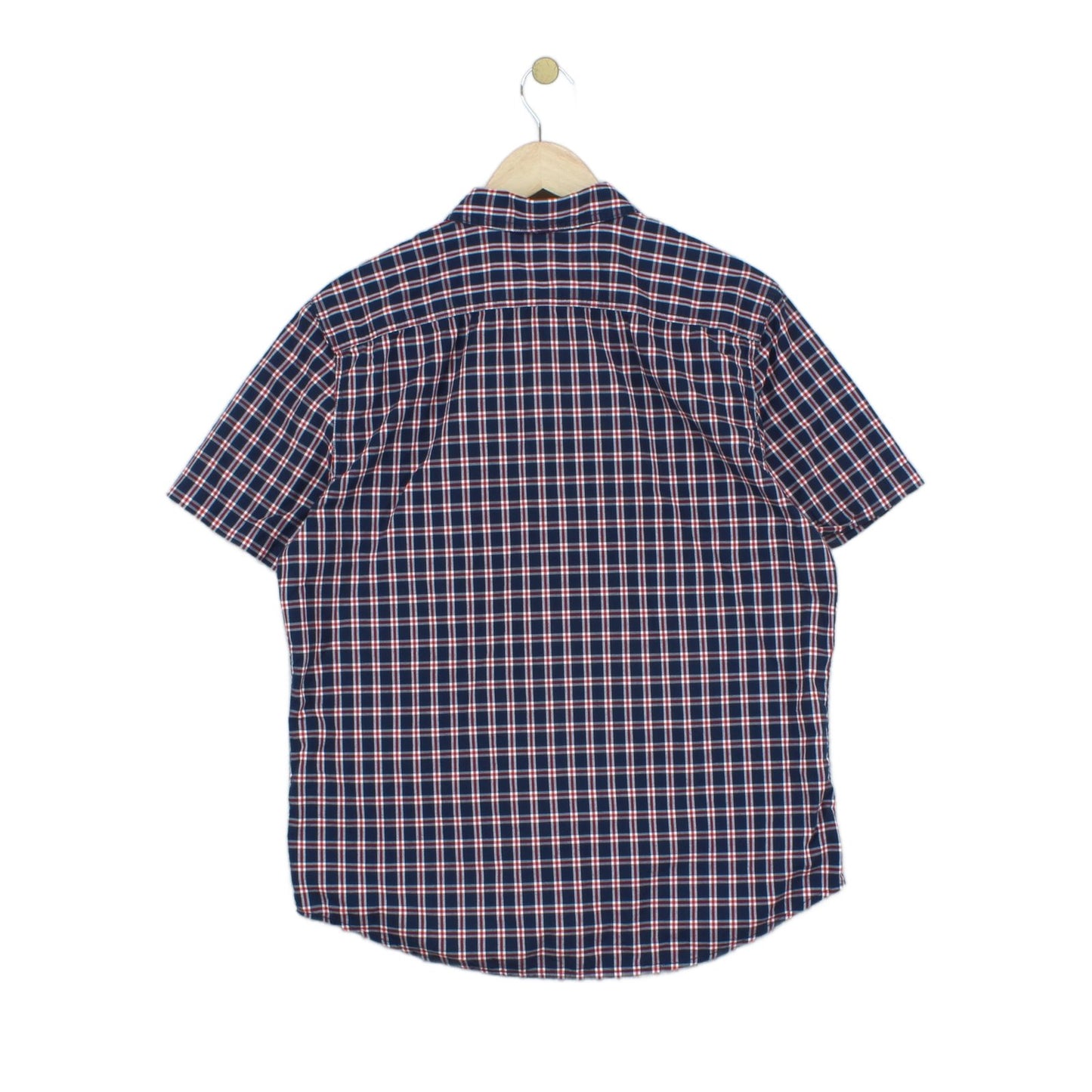 Mens Plaid Shirt Button Up Short Sleeve