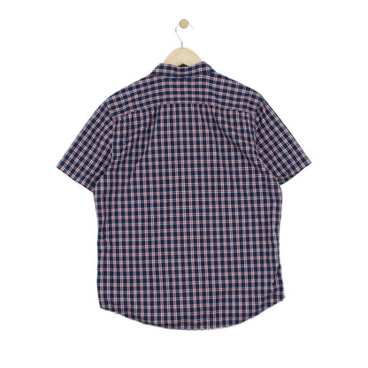 Mens Plaid Shirt Button Up Short Sleeve