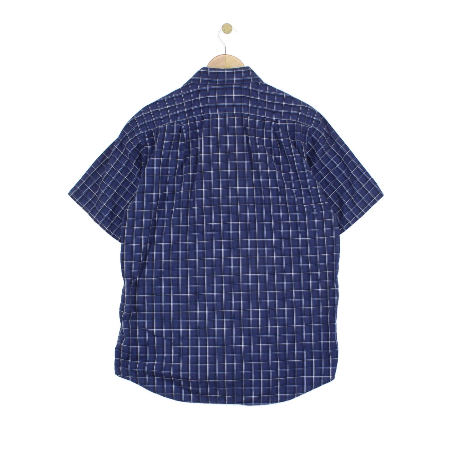 Mens Plaid Shirt Short Sleeve Button Up