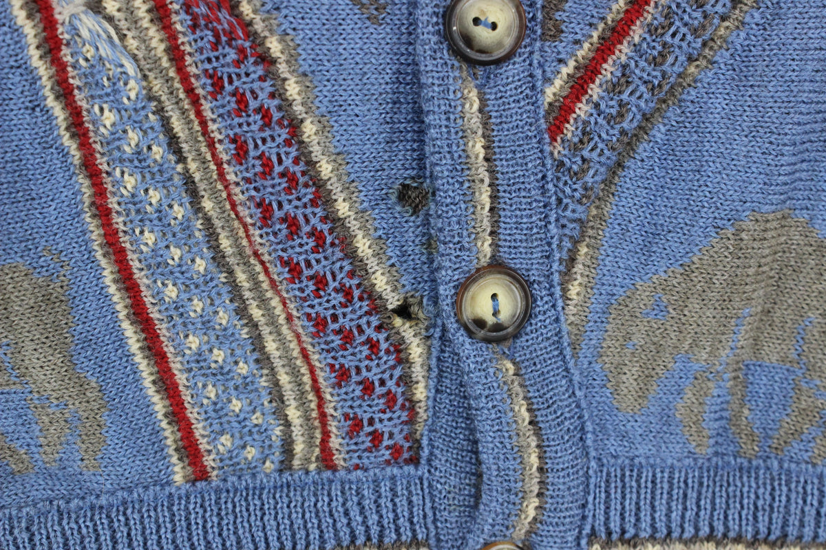 Womens 3D Knit Cardigan Western Boho Wool