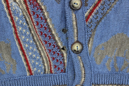 Womens 3D Knit Cardigan Western Boho Wool