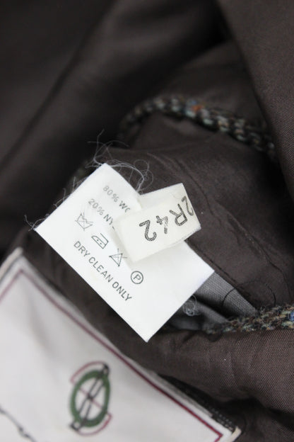 Mens Tweed Blazer Plaid Wool Nylon