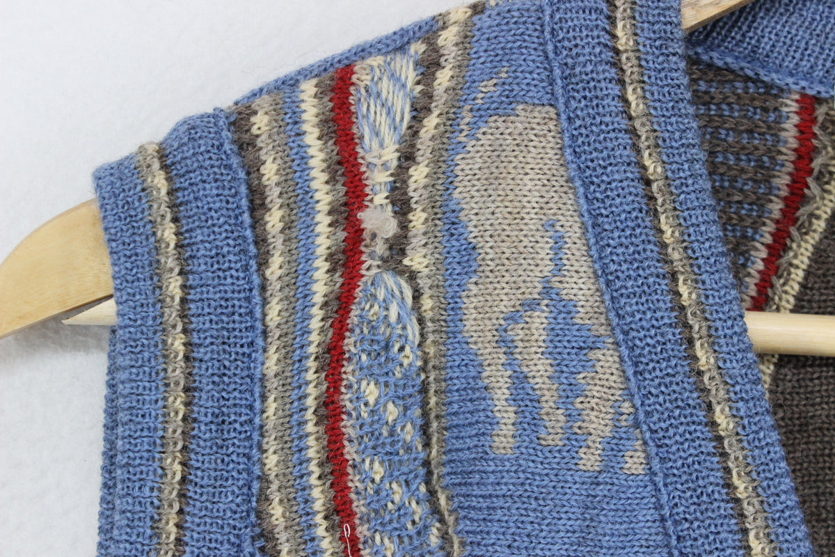 Womens 3D Knit Cardigan Western Boho Wool