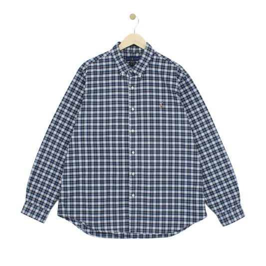 Mens Plaid Shirt Custom Fit Button Up Long Sleeve