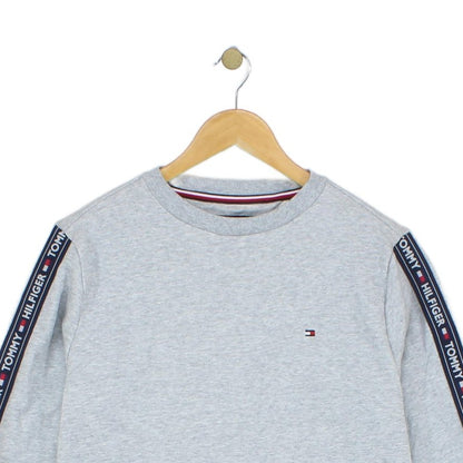 Mens Sweatshirt Crew Neck Logo Tape