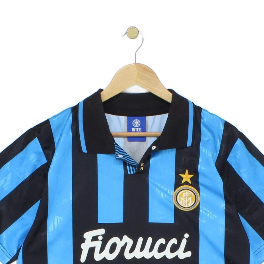Mens Inter Milan 90S Football Shirt Remake Soccer Striped