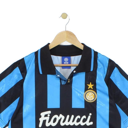 Mens Inter Milan 90S Football Shirt Remake Soccer Striped
