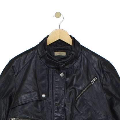 Womens Leather Jacket Full Zip Biker