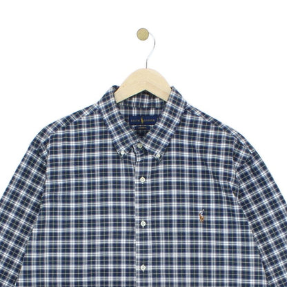 Mens Plaid Shirt Custom Fit Button Up Long Sleeve