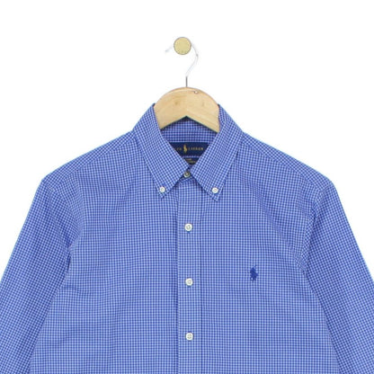 Mens Check Shirt Classic Button Down Collared