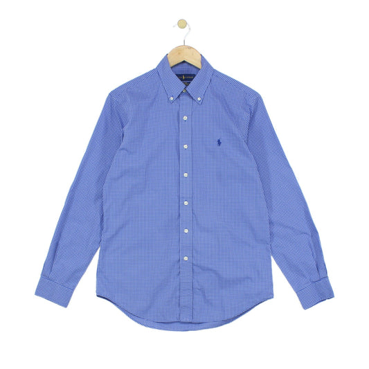 Mens Check Shirt Classic Button Down Collared