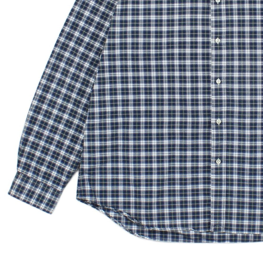 Mens Plaid Shirt Custom Fit Button Up Long Sleeve