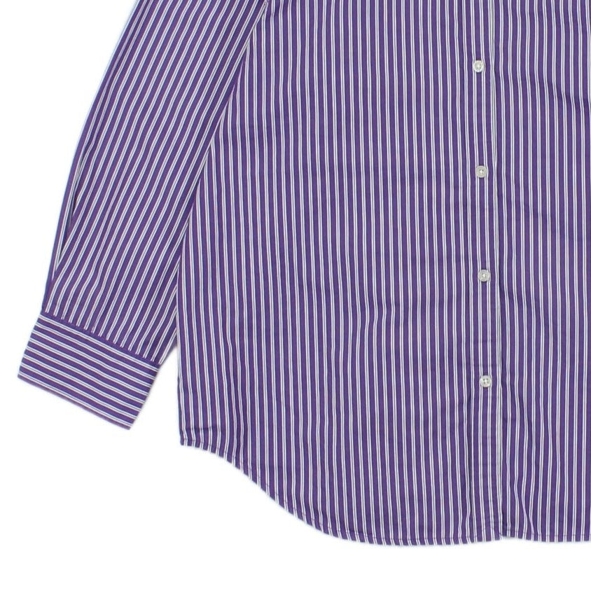 Womens Striped Shirt Collared Button Up