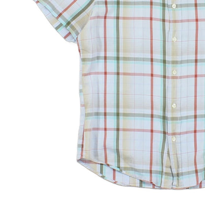 Mens Plaid Shirt Short Sleeve Casual Check