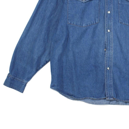 Mens Denim Shirt Long Sleeve Button Up
