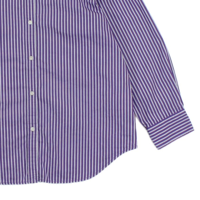 Womens Striped Shirt Collared Button Up