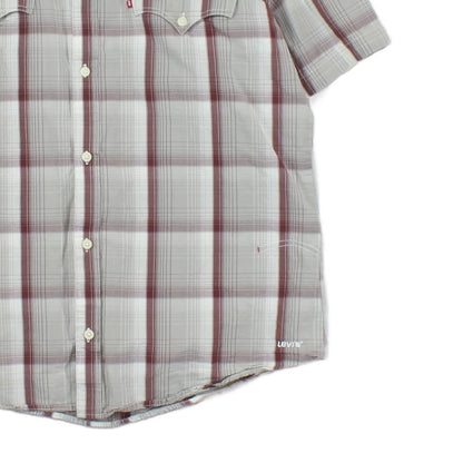 Mens Plaid Shirt  Button Up Short Sleeve