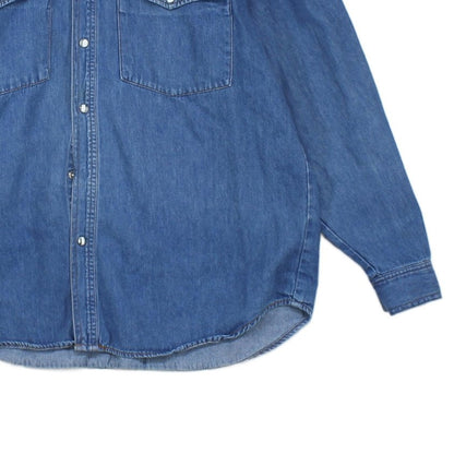 Mens Denim Shirt Long Sleeve Button Up