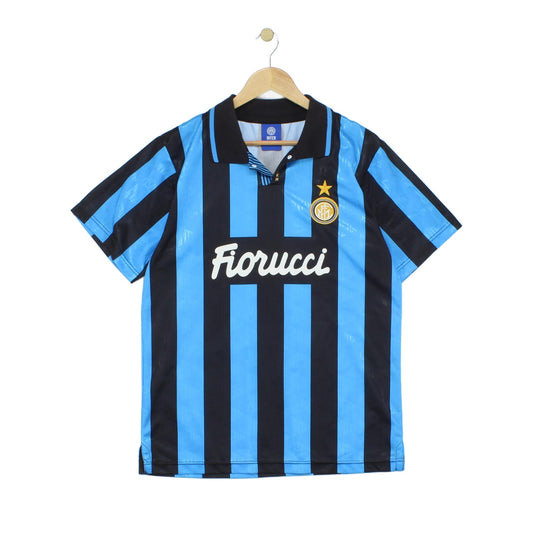 Mens Inter Milan 90S Football Shirt Remake Soccer Striped