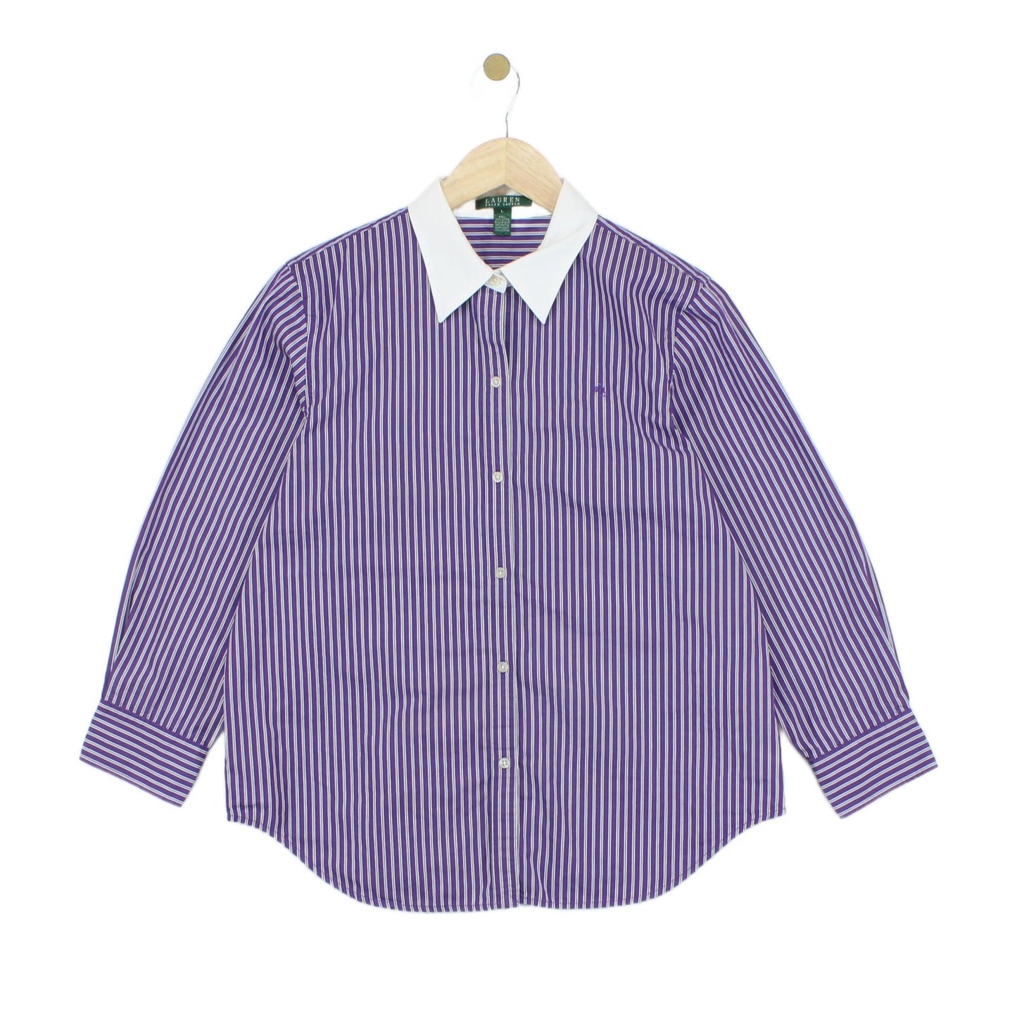 Womens Striped Shirt Collared Button Up
