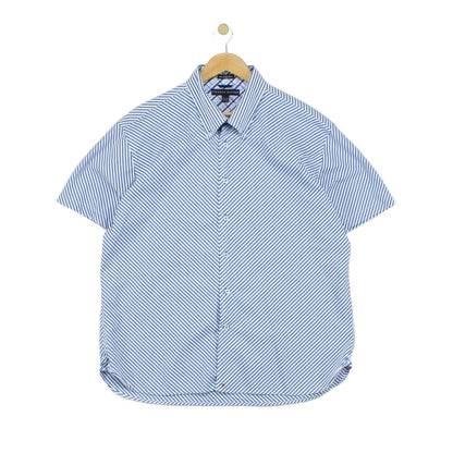 Mens Striped Shirt Short Sleeve