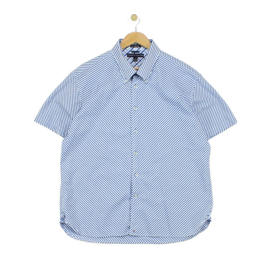 Mens Striped Shirt Short Sleeve