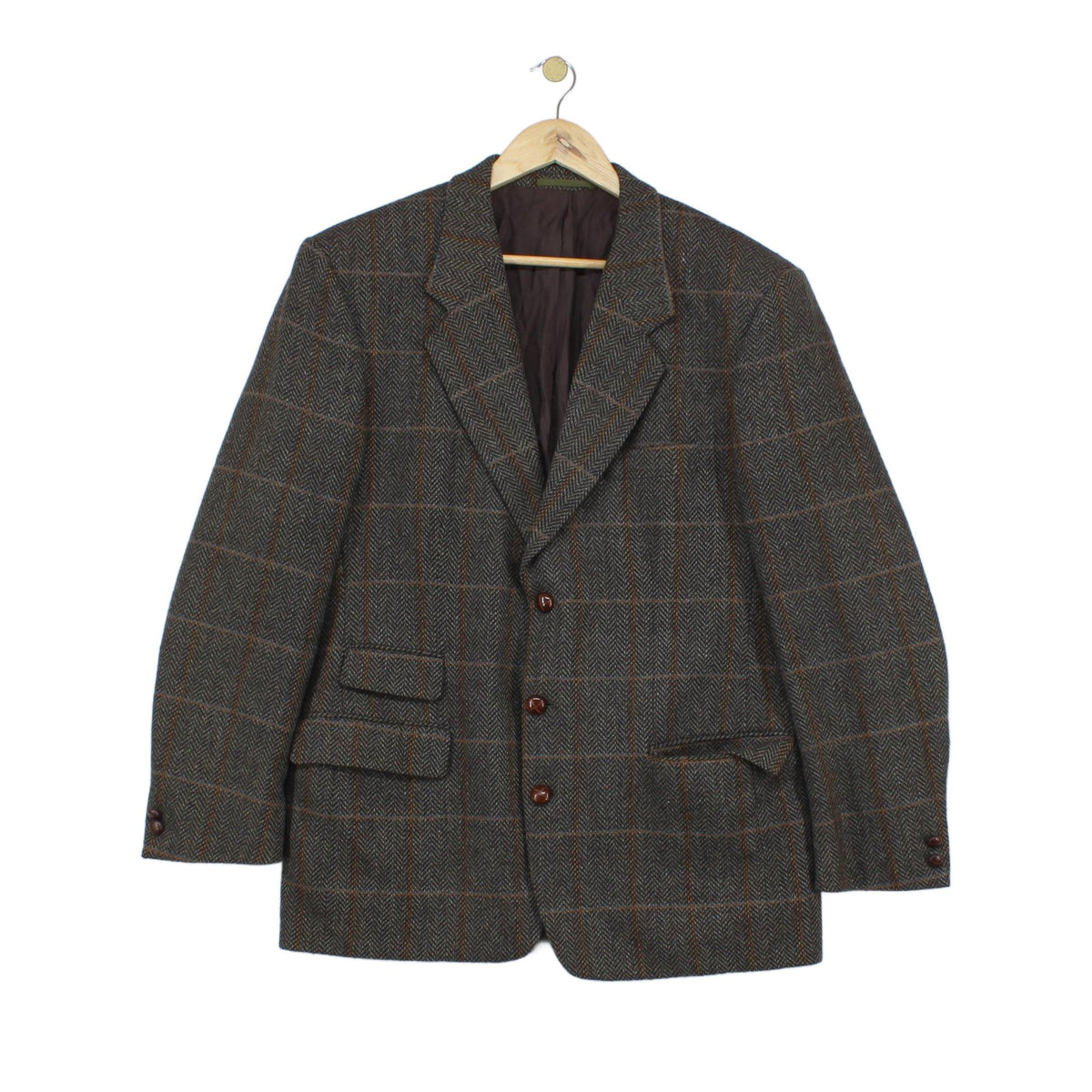 Mens Tweed Blazer Plaid Wool Nylon