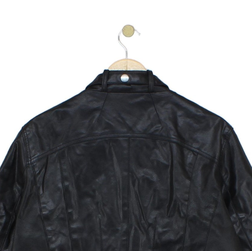 Womens Leather Jacket Full Zip Biker