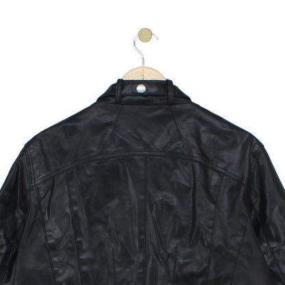 Womens Leather Jacket Full Zip Biker