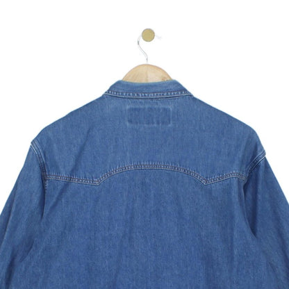 Mens Denim Shirt Long Sleeve Button Up
