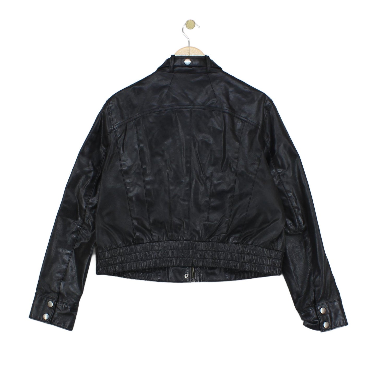 Womens Leather Jacket Full Zip Biker