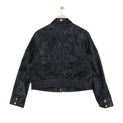 Womens Leather Jacket Full Zip Biker