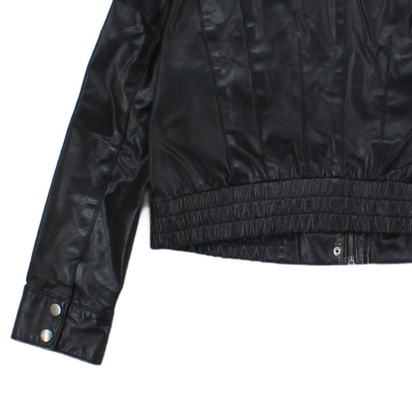 Womens Leather Jacket Full Zip Biker