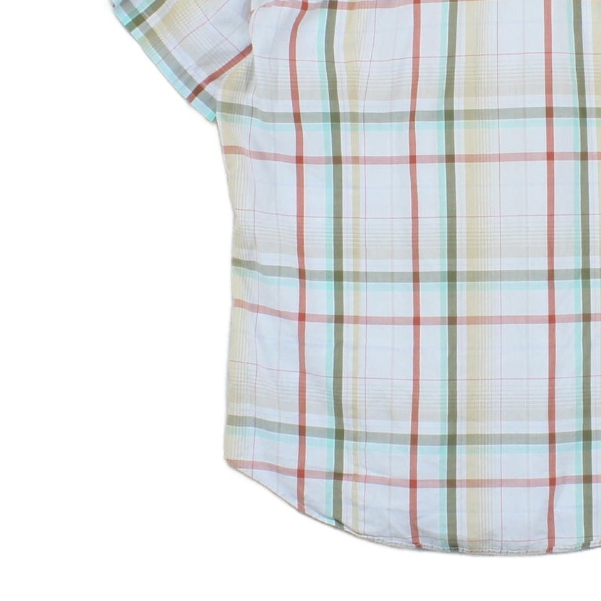 Mens Plaid Shirt Short Sleeve Casual Check
