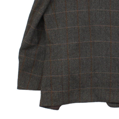 Mens Tweed Blazer Plaid Wool Nylon