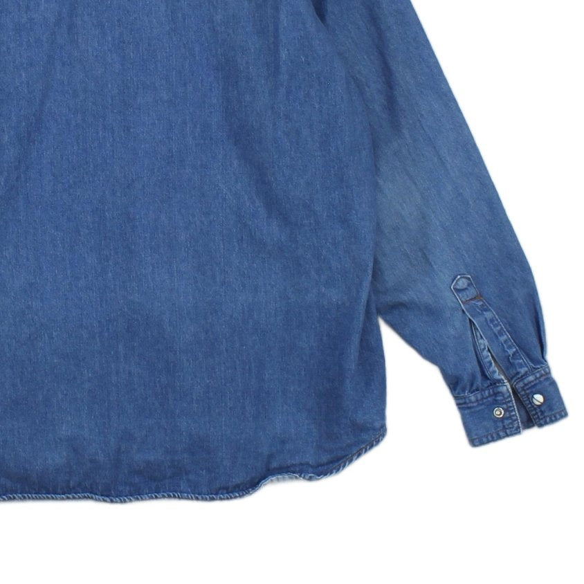Mens Denim Shirt Long Sleeve Button Up