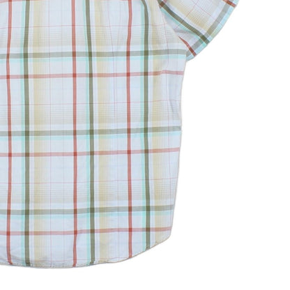 Mens Plaid Shirt Short Sleeve Casual Check