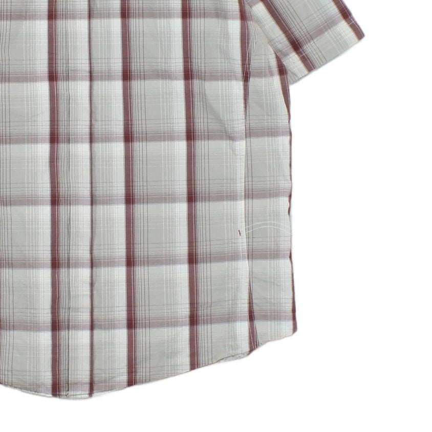 Mens Plaid Shirt  Button Up Short Sleeve