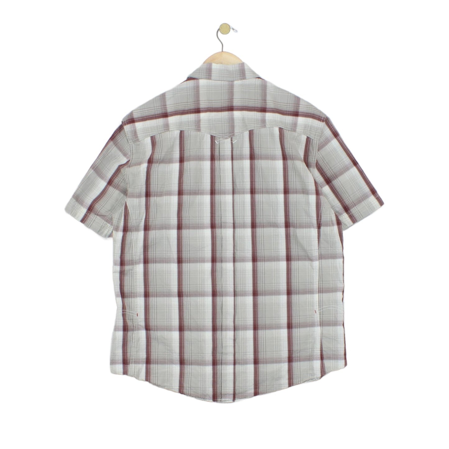 Mens Plaid Shirt  Button Up Short Sleeve