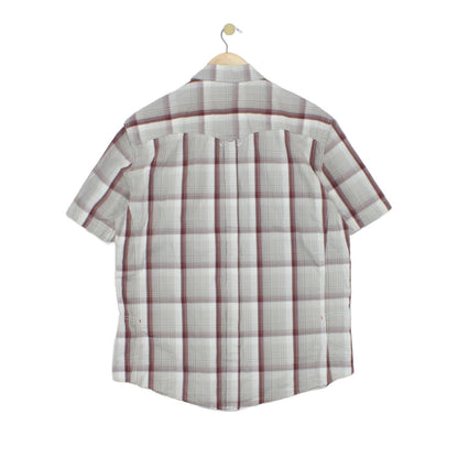 Mens Plaid Shirt  Button Up Short Sleeve