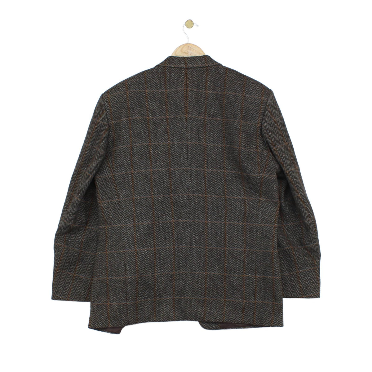 Mens Tweed Blazer Plaid Wool Nylon