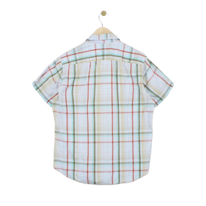 Mens Plaid Shirt Short Sleeve Casual Check