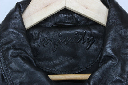 Mens Leather Jacket Full Zip Biker