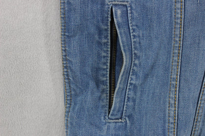 Mens Denim Vest Jacket Casual Sleeveless Western