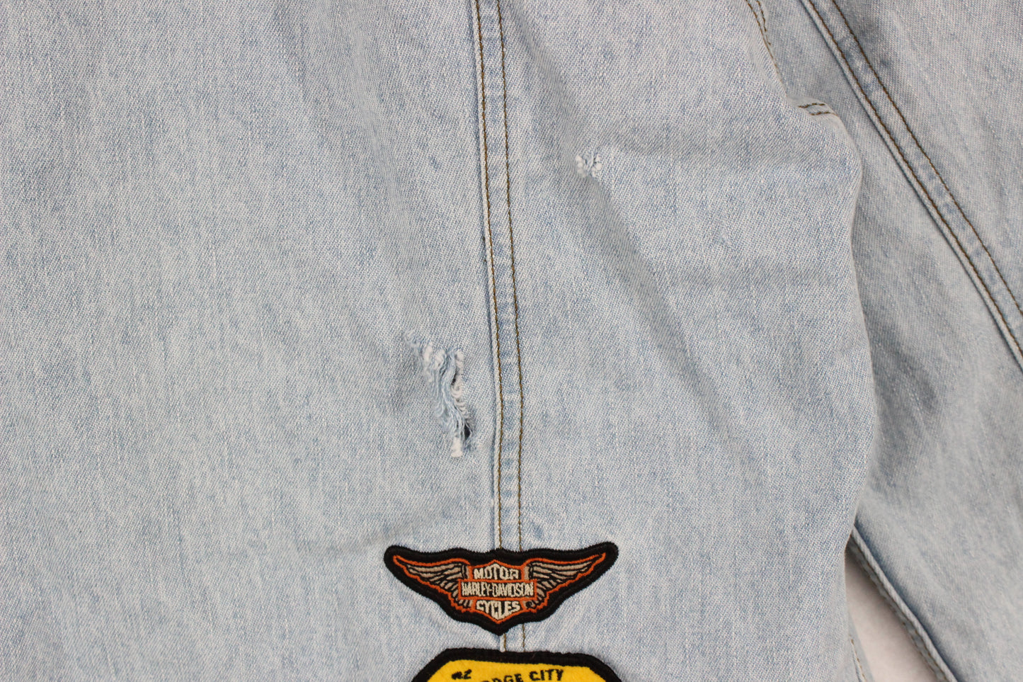 Womens Denim Jacket Patch Motorcycle