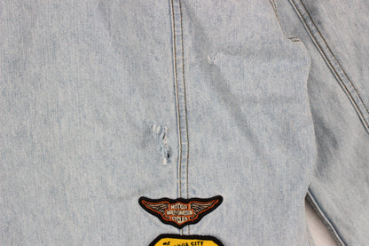 Womens Denim Jacket Patch Motorcycle
