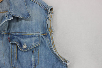 Mens Denim Vest Jacket Casual Sleeveless Western